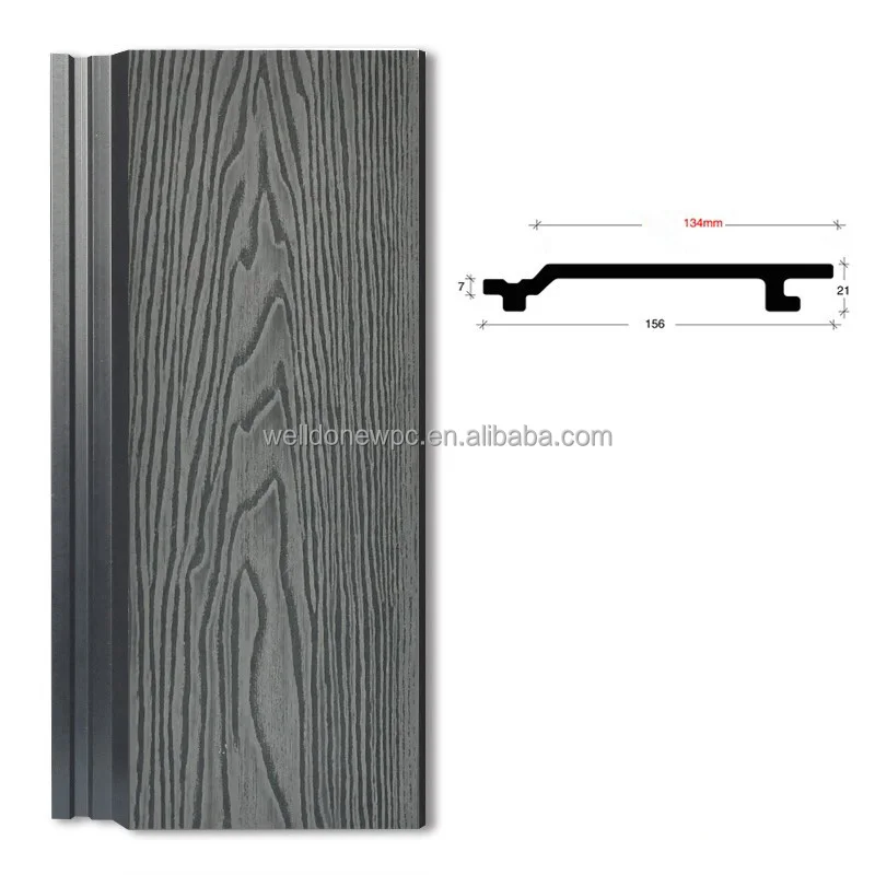 China Online 3d Deep Embossing Wood Plastic Composite Wall Cladding Exterior Garden Panels Outdoor Wpc Siding