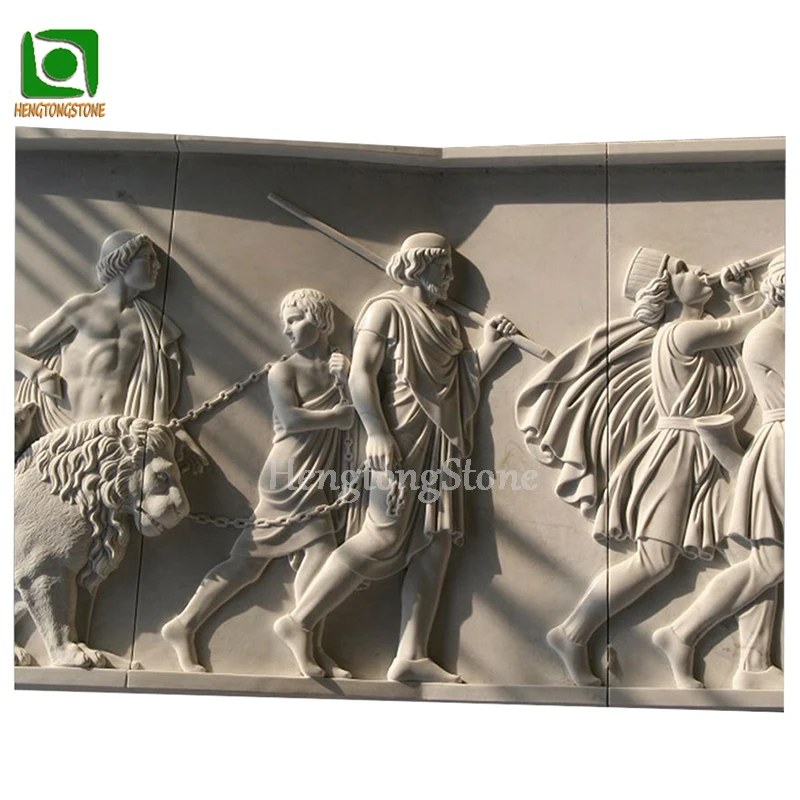 Classical European Antique Stone Marble Greek Figure Statue Engraving Relief