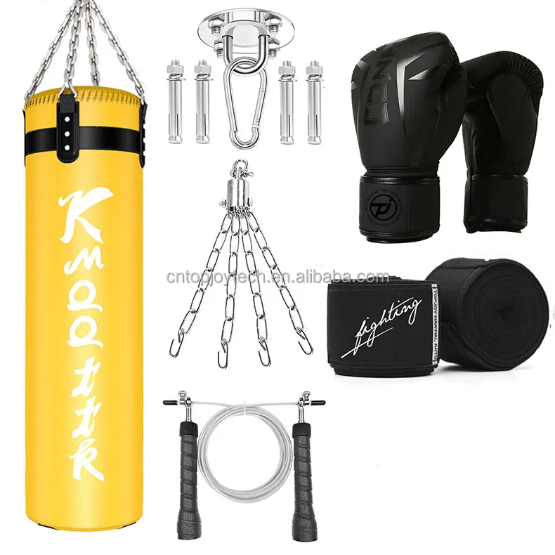 Best Freestanding Hanging Adjustable Height Intense Training Boxing Bag Set For Boxing MMA Muay Thai Karate Taekwondo