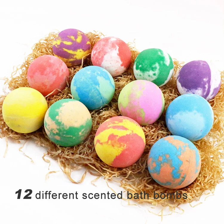 Tea Tree Oil Relax Bath bomb Gift Set Colorful Bubble bath ball fizzy Vegan Organic Fizzy Bath Bombs