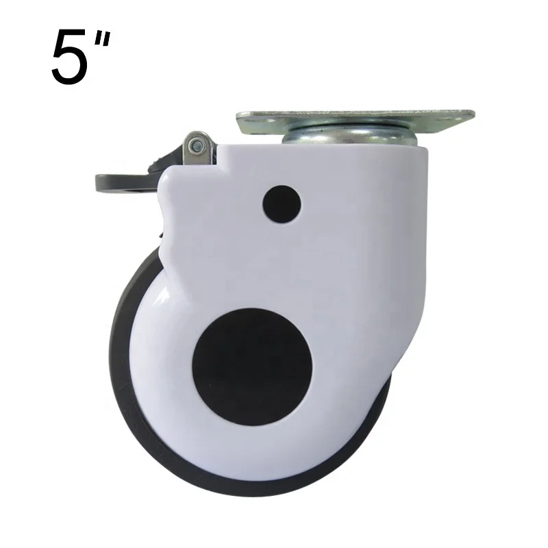 5 Inch Universal Medical Caster TPR Universal Silent Covering Beauty Instrument Wheel Hospital Medical Bed Caster Wheels
