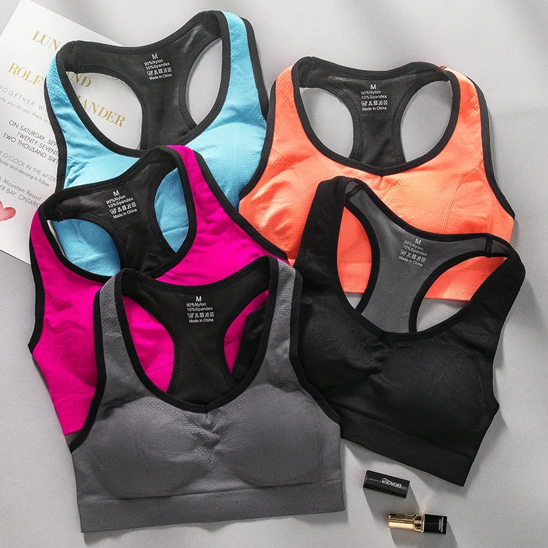 
Racerback Padded seamless yoga top for women fitness size sports bra 