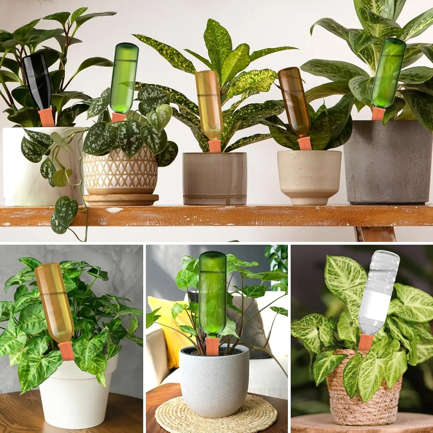 Mydays Outdoor Automatic Self-Irrigation Terracotta Watering Spikes for Garden Flowers Plant
