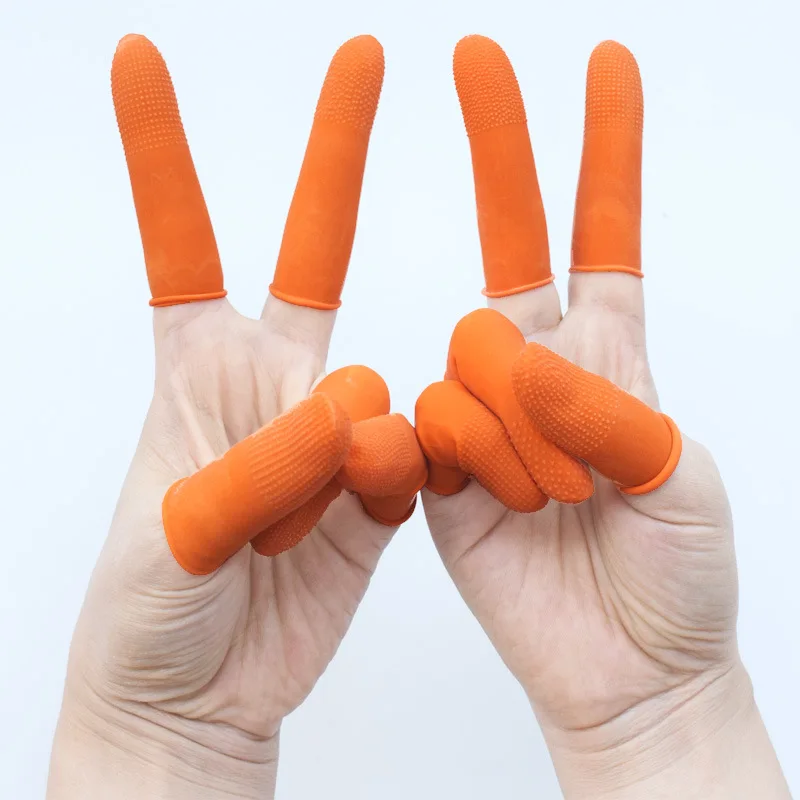 Противоскользящие и противоударные прозрачные напальчники без пудры из 100% натурального латекса для чистых помещений в качестве защитных перчаток