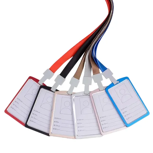 Professional Manufacturer Id Badge Wallet Metal Credit Card Holder With Neck Rope
