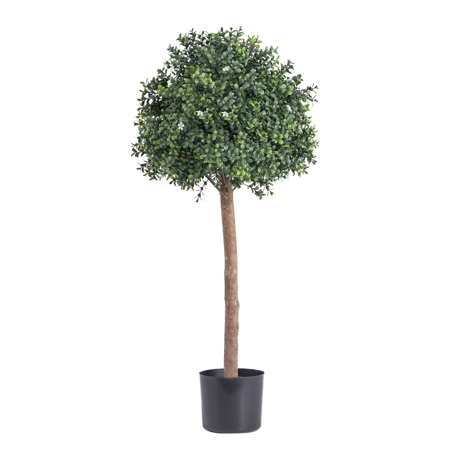 PZ-4-34 Home Garden Decor Faked Greenery Plant Silk Leaf Yucca Tree in Black Plastic Pot Topiary Artificial Tree