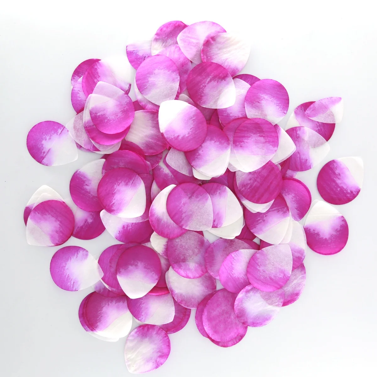 Flame retardant 100% biodegradable rectangular confetti white pink flowers confetti wedding birthday holiday decorations