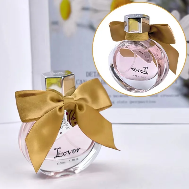 Handmade Iridescent Polyester Grosgrain Ribbon Bow with Elastic Band Loop Customized for Perfume Bottle Decoration Gift Wrapping