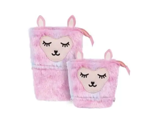 Popular Fur Standing Pencil Pouches Student Use In School Pen Cases Customized Logo