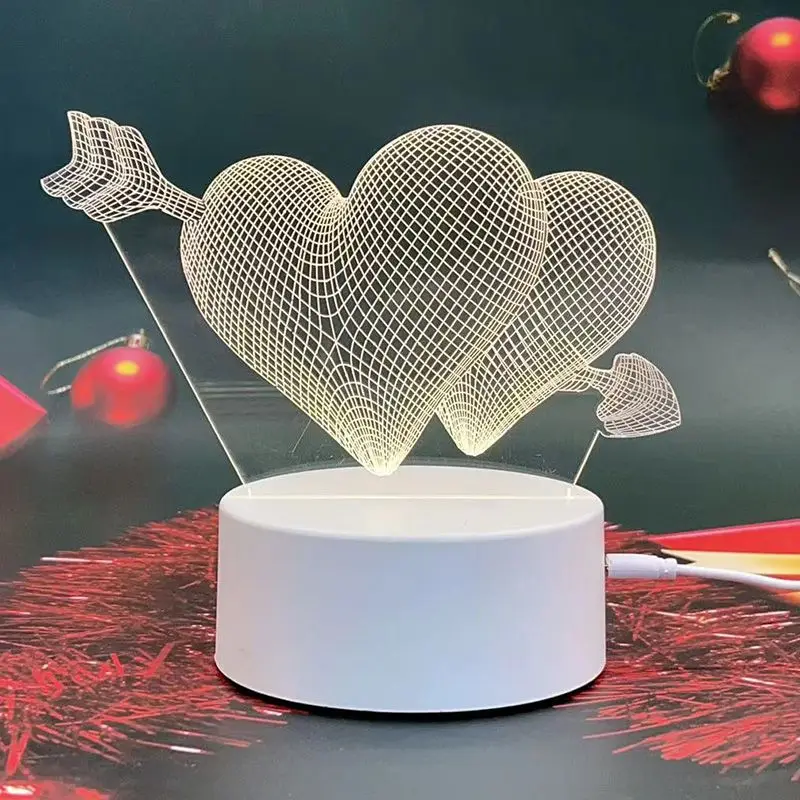 Customized Acrylic 3D Illusion LED Night Light Sweet Heart Anime Night Lamps USB Rechargeable Sensor Power Small Night Light