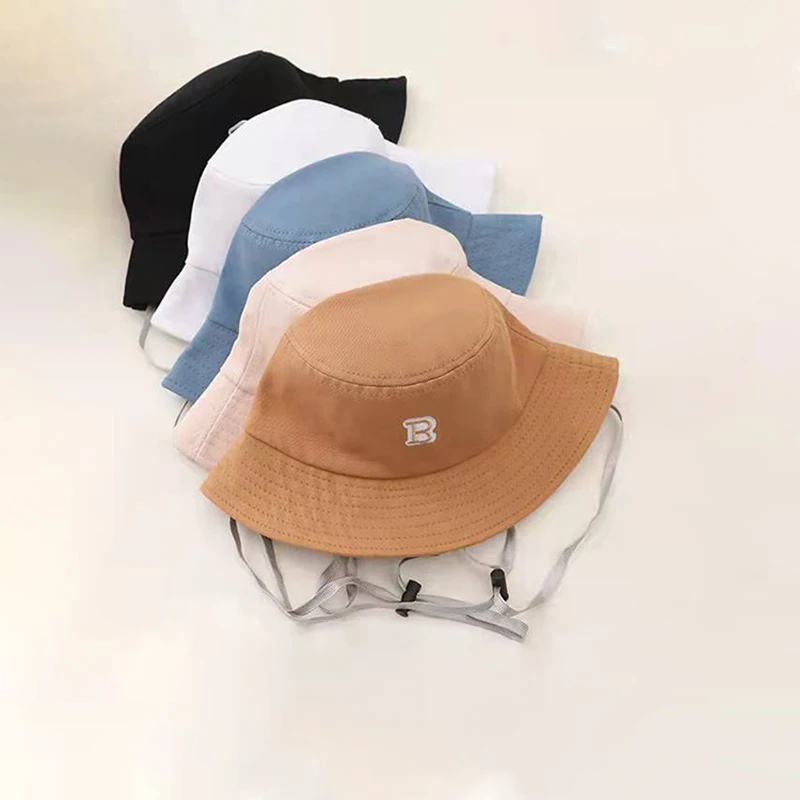 Windproof sun protection soft thin terry towel logo thick custom bucket hat embroidery logo toddler baby kids bucket hat with st