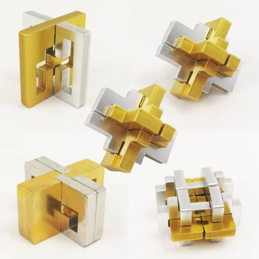 3D IQ High Quality Luban Lock Intelligent Fun Puzzle Hand-Operated  Metal Brain Exercise Custom Printed Model for Gift