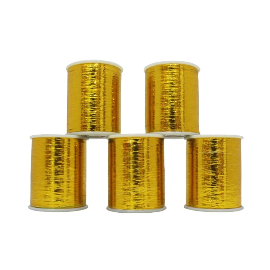 100% Polyester Thread Gold And Silver M-Type Metallic Yarn