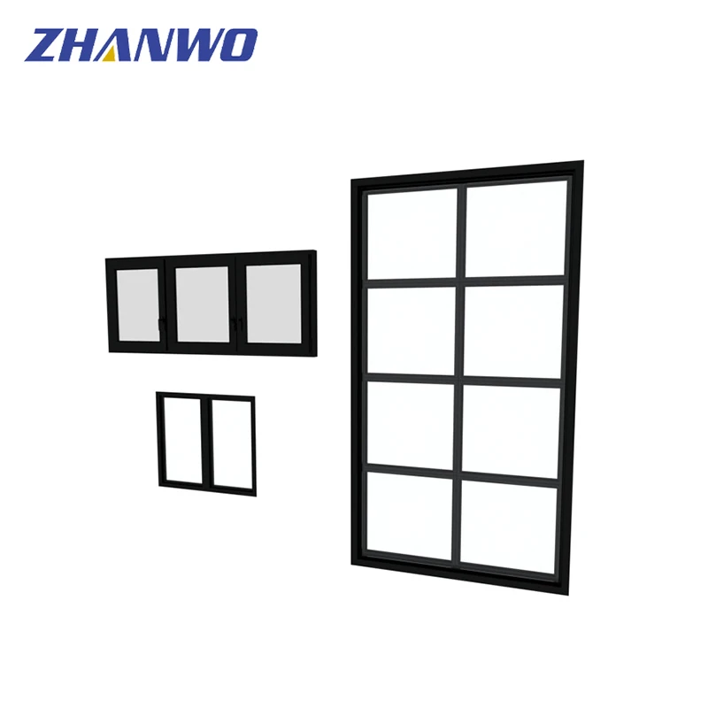 Zhanwo aluminum alloy grid fixed window Big house French window