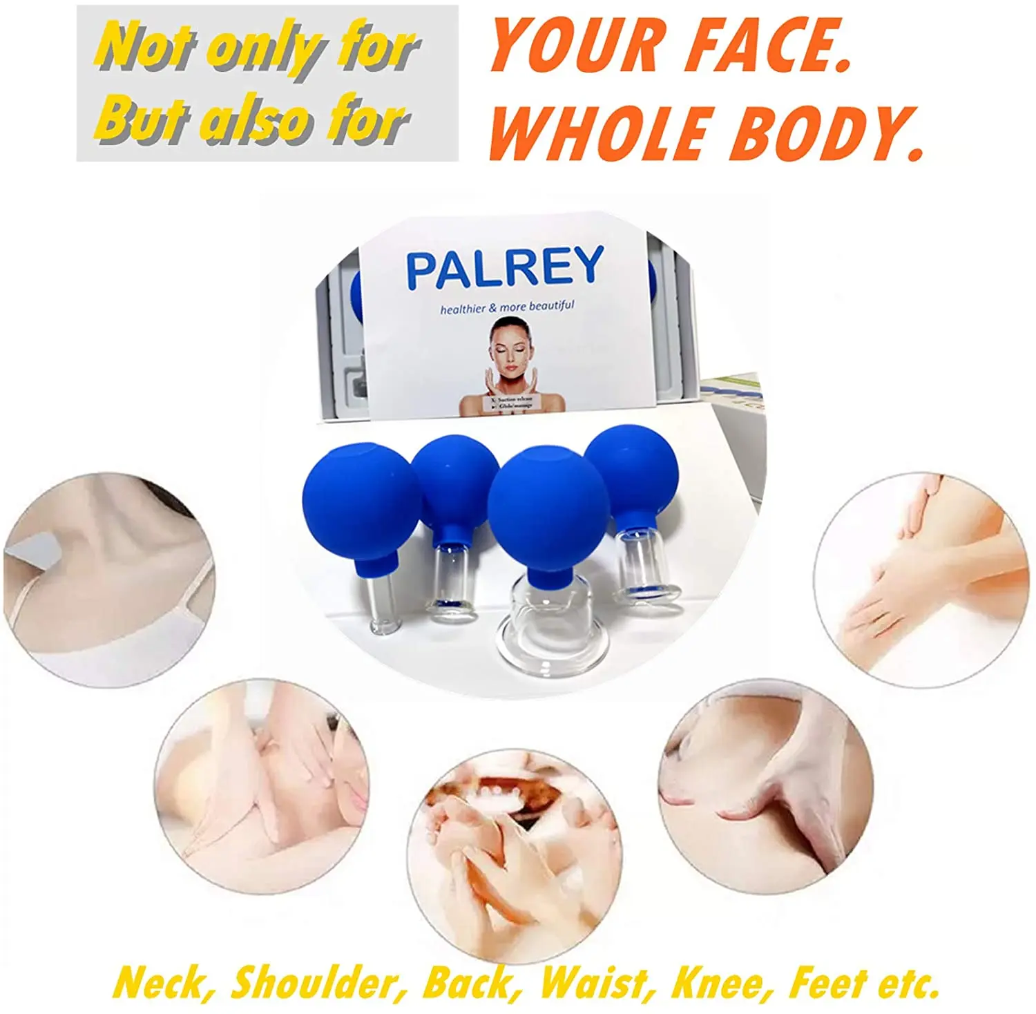 Silicone Facial Cupping Therapy Set - Eye and Face Vacuum Massage Cup Kit