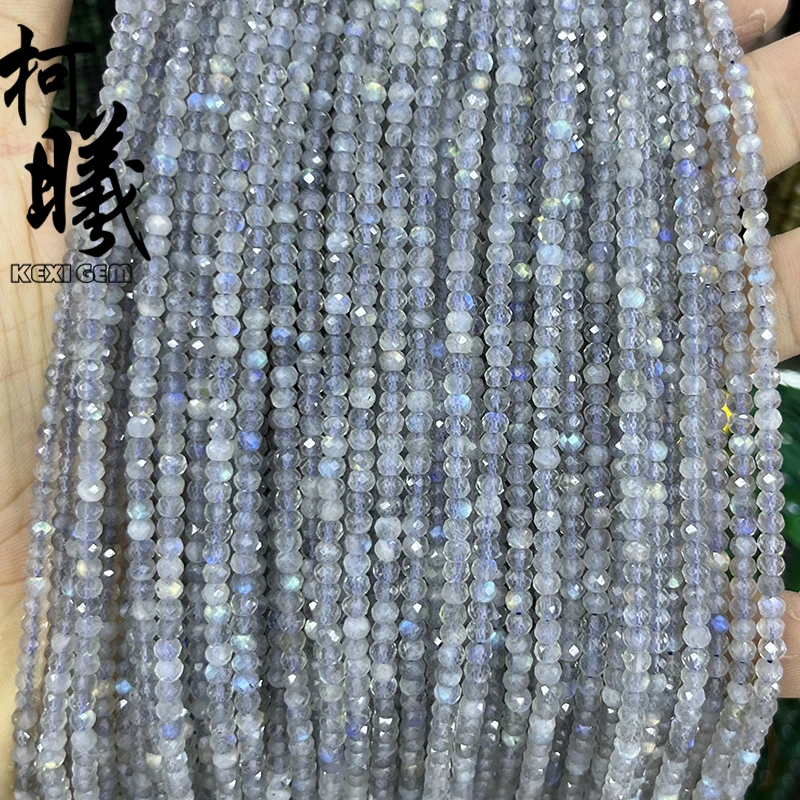 Natural Agate Jade Abacus Beads 3x4mm Natural Stone Faceted Abacus Rondelle Gemstone Beads For Jewelry Making Designer Necklace