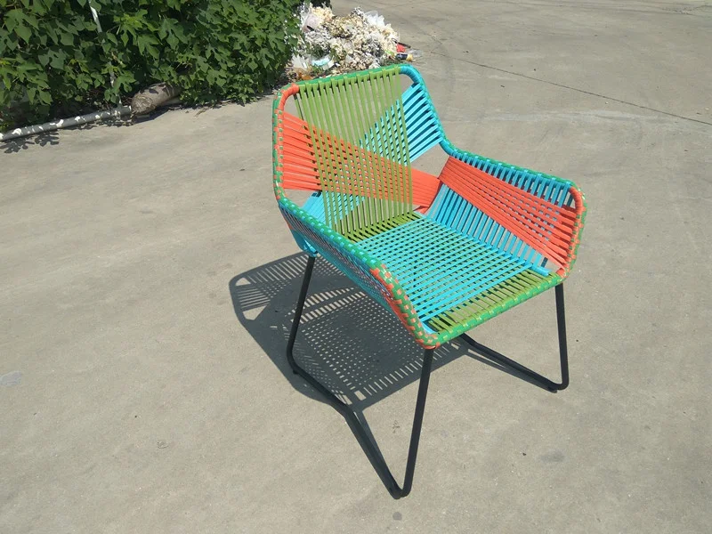 Современное плетеное кресло из ротанга, уличный алюминиевый цветной стул