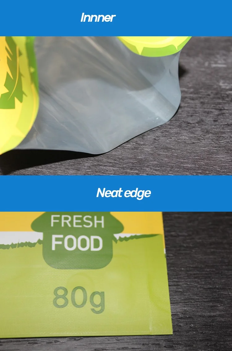 Custom printed recyclable resealable plastic aluminum stand up zipper bags pouches for banana plantain chips packaging bags