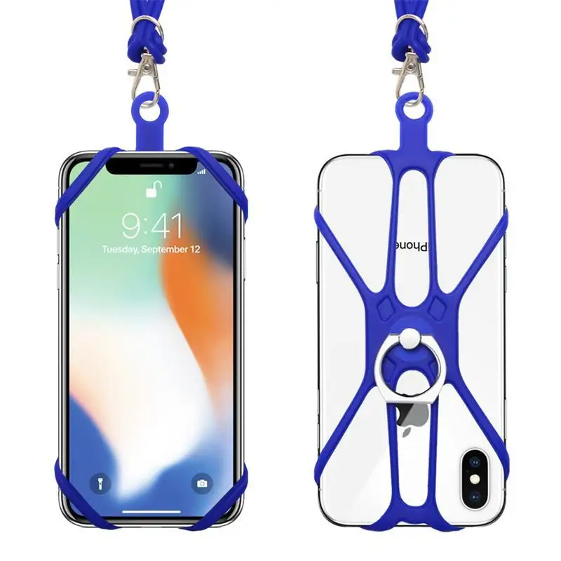 Eco-friendly Silicon lanyard mobile accessories Mobile Cell Phone Single Custom Lanyard with gift