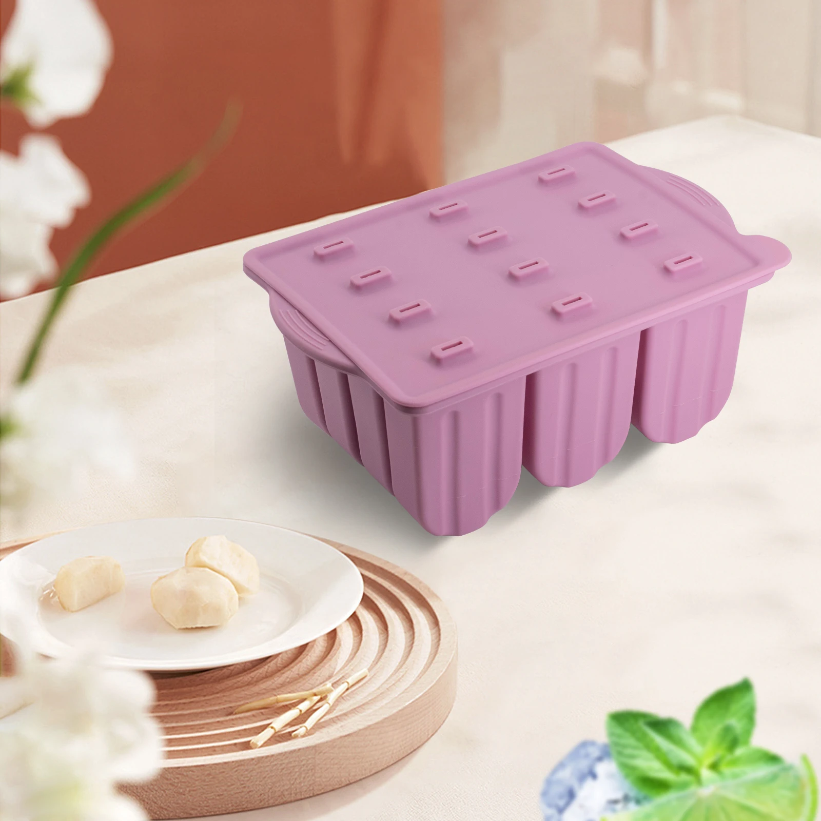 12 Cavities Silicone Popsicle Molds for Kids Adults Food Grade Popsicle Maker Molds BPA-Free Ice Pop Mold