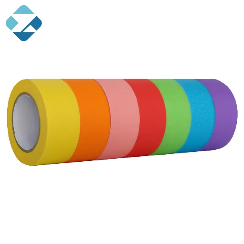 Custom high temperature automotive painter blue&green colored paper masking print tape with logo