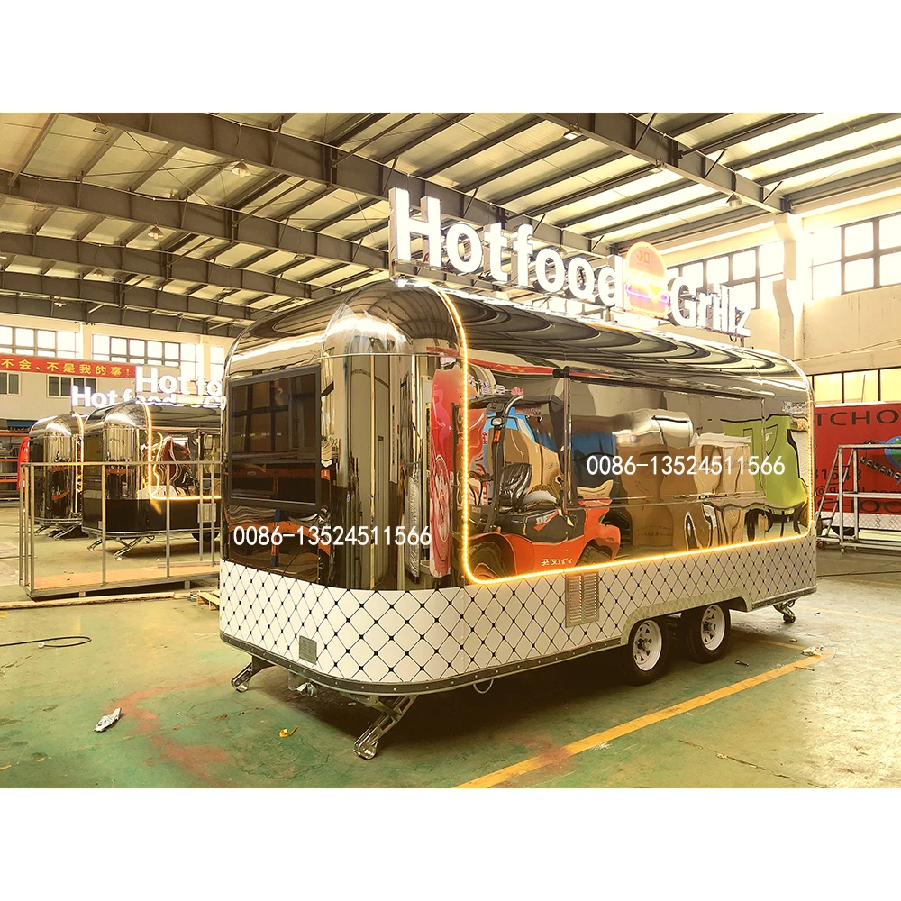 15% off discount  Mobile food truck  dining car food trailer for Europe vendors hot dog food cart
