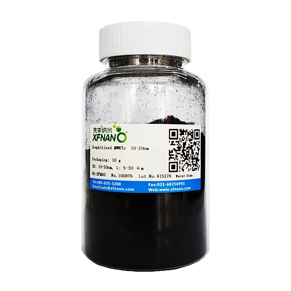 Ultrapure 99.9% Graphitized Multi Walled Carbon Nanotubes Powder Price 10-20nm MWCNTs with Length 5-30um