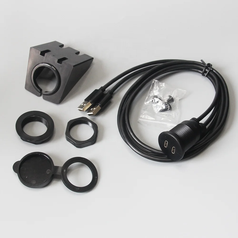 Waterproof Flush Mount Dual USB A Male to USB C Female Cable auto tuning accessories for Car Truck boat Marine modification