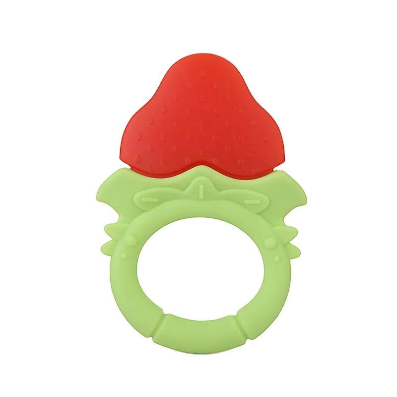 Wholesale Best Selling Teether Ring Fruit Molar Stick Bite Fruit Strawberry  Silicone Teether