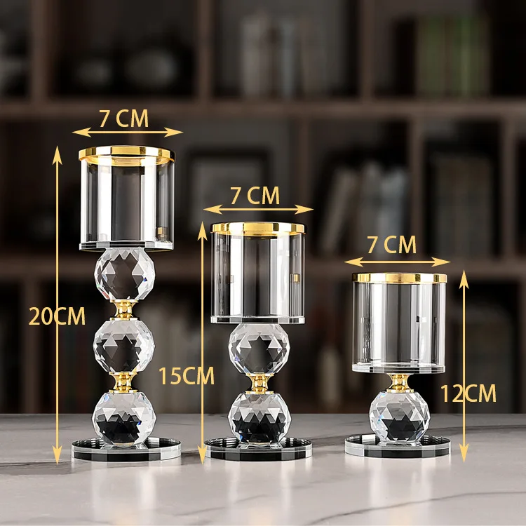Manufacturer wholesale European candle holder decoration candle cup tall holder glass decoration wedding crystal candlestick