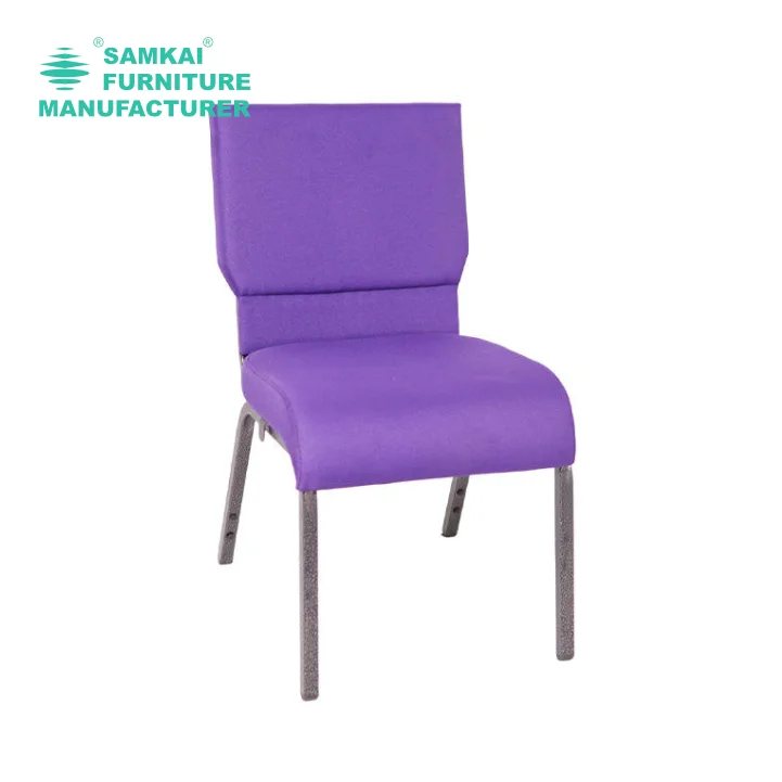 Padded Church Chairs SK-YHY-E005 Stackable Metal Interlocking Design for Comfortable Auditorium Seating USA Wholesale Modern