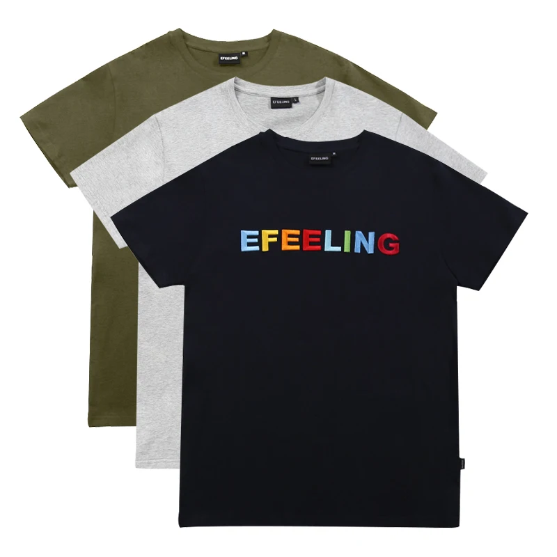 China Manufacturer 100% Plain Soft Cotton T-shirt With Custom Embroidered Logo T Shirt  Men T Shirt