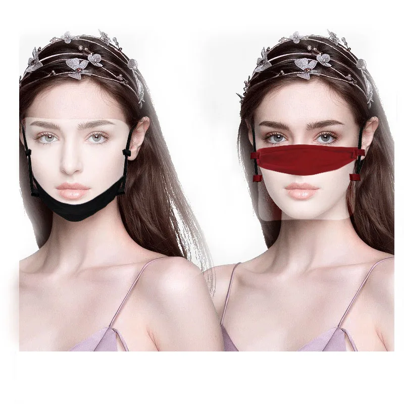 adjustable cotton best price clear transparent mouth face maskes ear strap with shiled