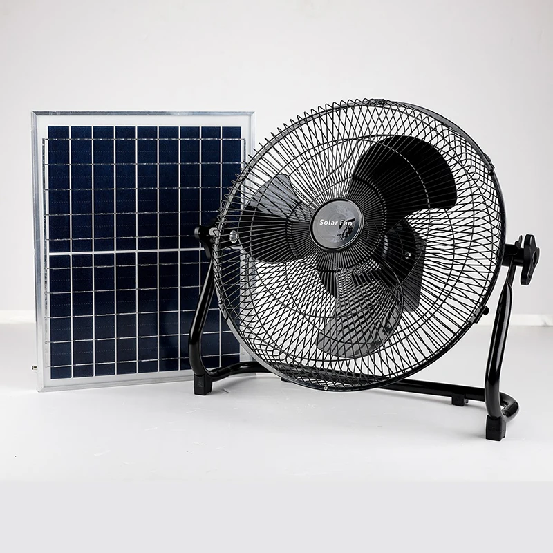 Removable Portable Rechargeable Lithium Battery 12W Solar Desk Fan with Solar Panel