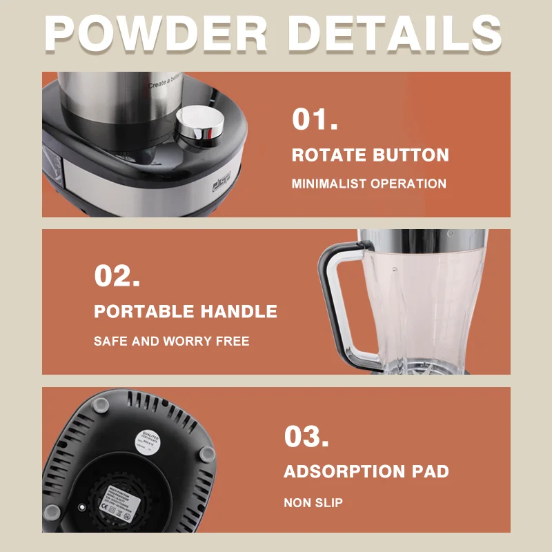 DSP Hot Sale Professional High Quality Blender 800W Pure Copper Motor Blenders And Juicers 6 in 1 Blender