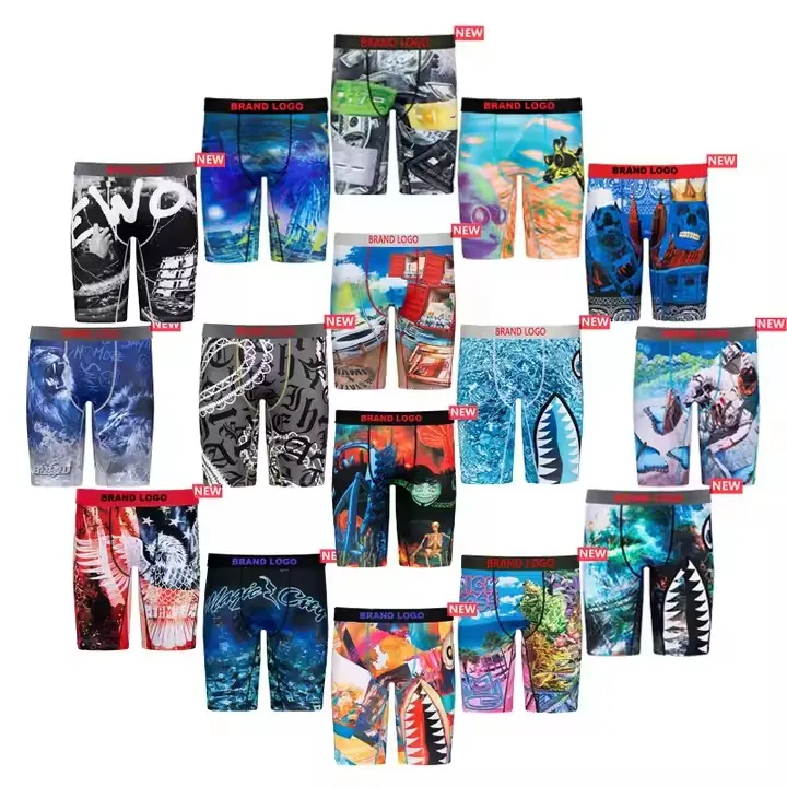 Hot Sale Factory Wholesale Designer Logo Brand Underwear Shorts Plus Size Sport Underpants Printed Graphic Men Boxers
