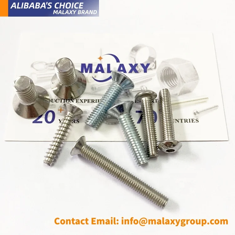 MALAXY Din7991 M3 M4 M5 M6 Pure Brass Flat Hex Socket Countersunk Head Screw