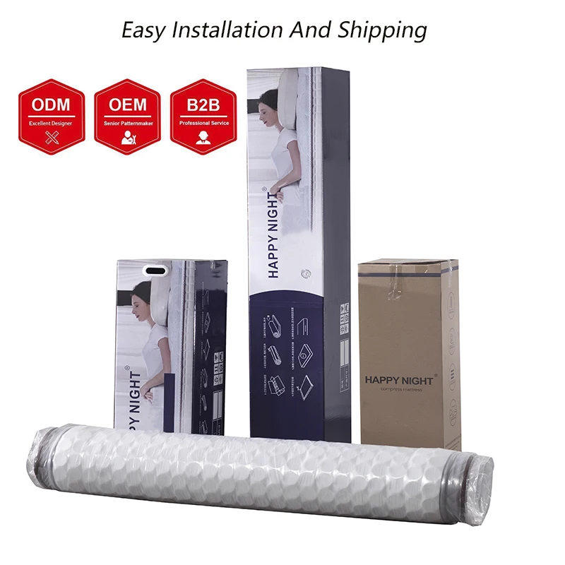 Luxury Bed Mattresses Natural Latex Sleeping Hypo-allergenic King Queen Size Memory Foam Pocket Spring Mattress