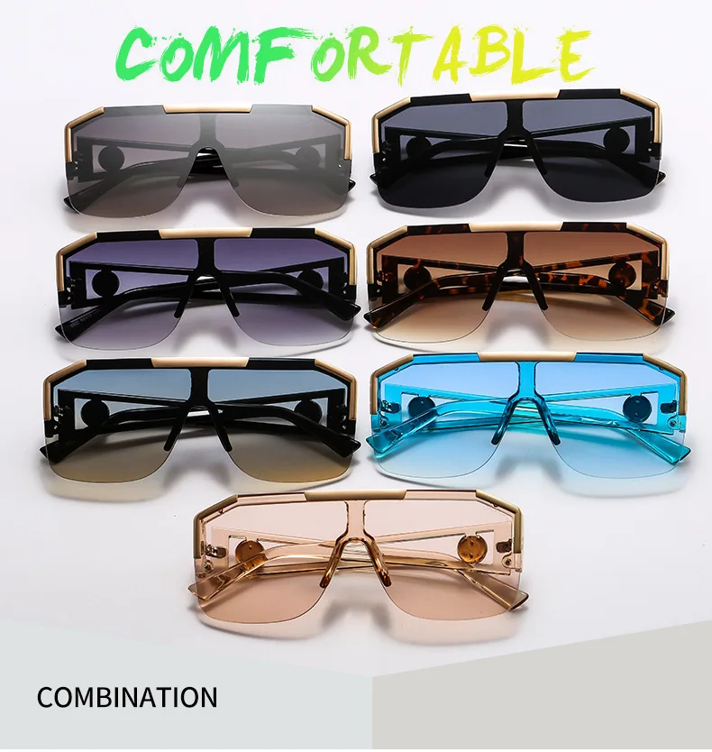 Fashion oculos de sol Big Frame Glasses uv400 New Shades mens sunglasses luxury Women Sunglasses