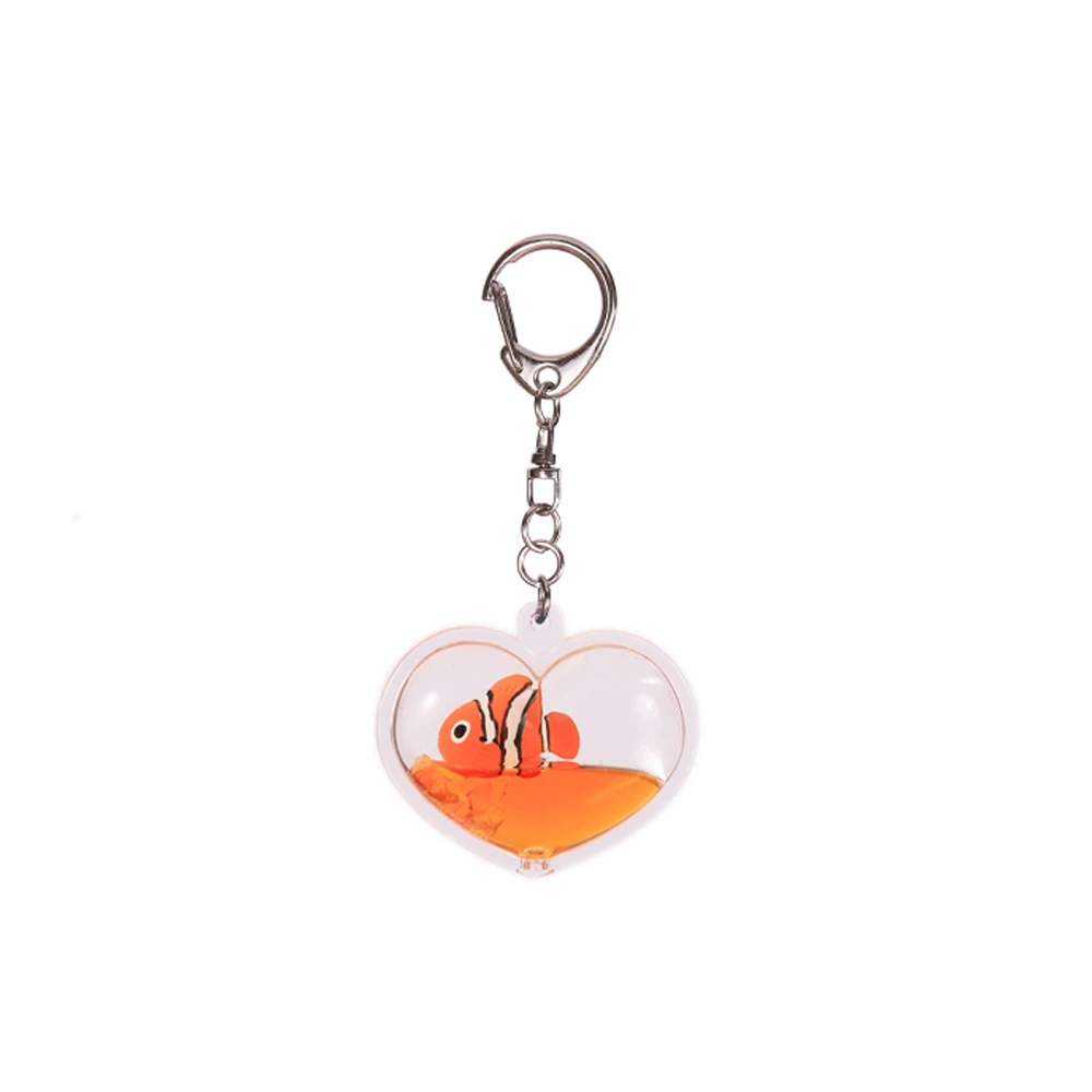 Girl Gift Valentine Promo Custom Floating Acrylic Heart Liquid Keychain