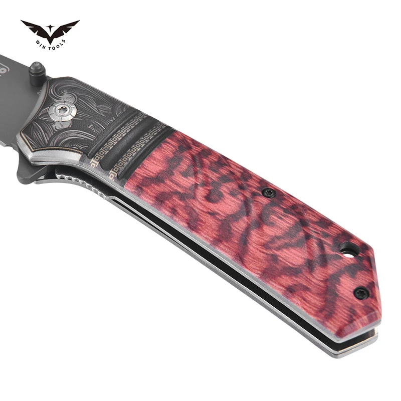 High Quality Small Pocket Knife Camping Knife Folding Knife Survival with Red Black G10 Handle