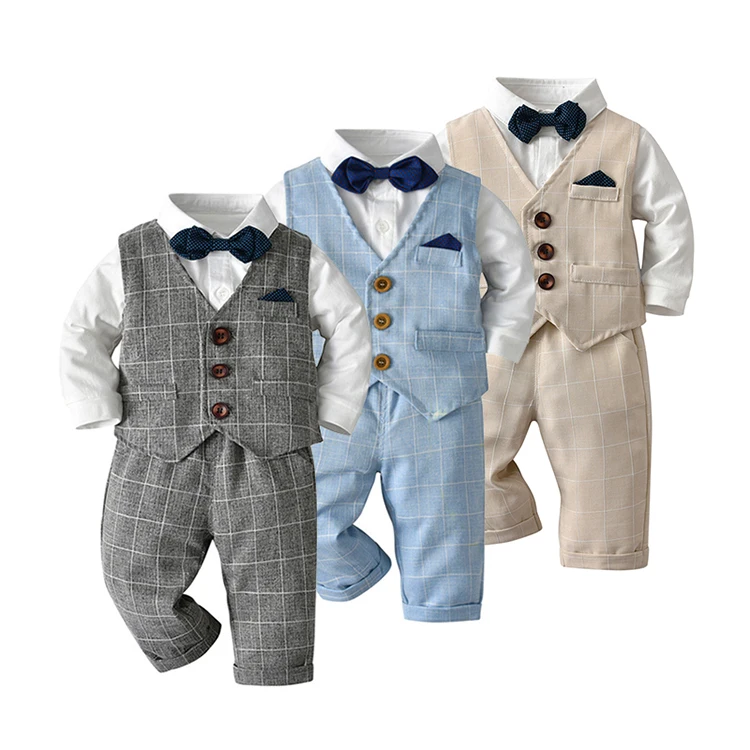 Custom 6 Month to 5 Year  3 Pieces Set Formal Wedding Suits Party Suits For Boys