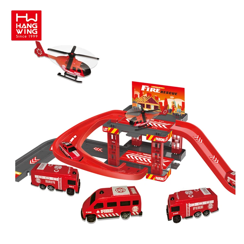17-19 шт. в сборе DIY Пожарная полиция Инженерная Военная тематическая парковка динозавров с 4 нескользящим поворотом автомобиль детские трековые игрушки