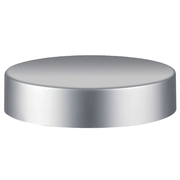 Guaranteed quality food grade standard plastic cap silver screw cap for cosmetic face cream flat cap