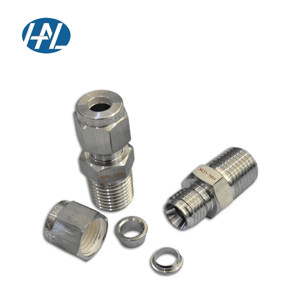 Stainless steel HC276 high pressure double ferrule tube Fittings HastelloyC-276