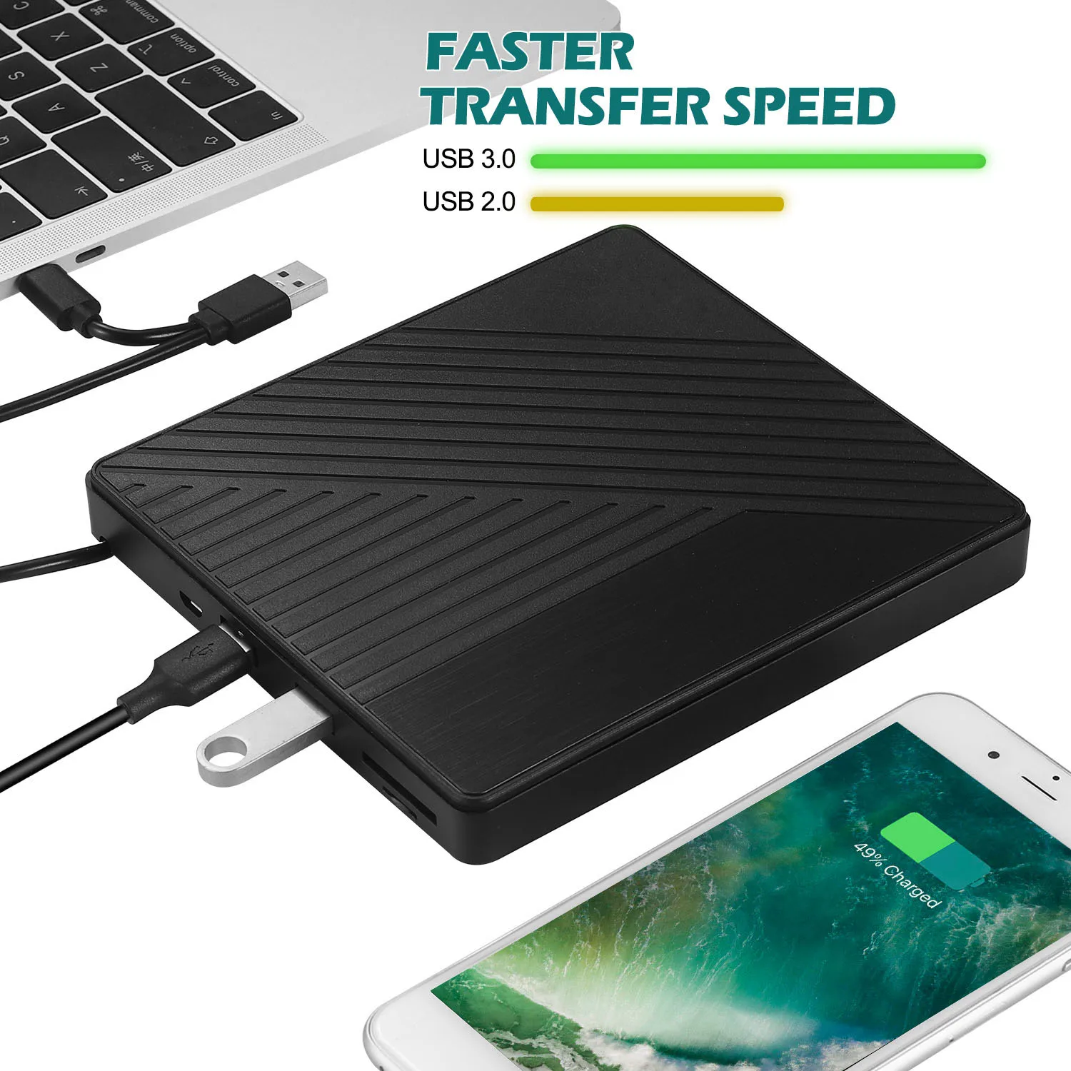 USB 3.0 Type-c подключи и работай DVD-плеер с USB-концентратором SD + TF кардридер для MacBook Pro Air Windows Linux внешний