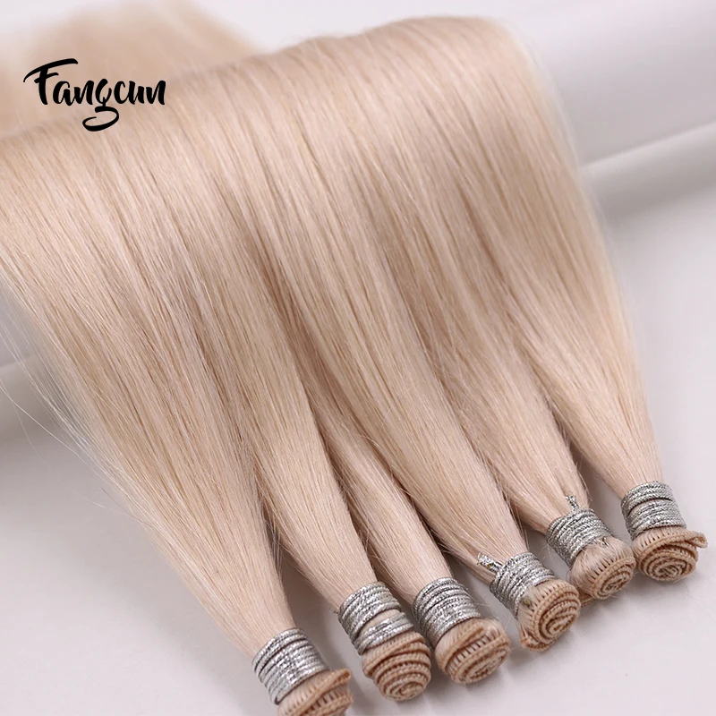Width 12 Inches 20g per piece Double Draw Full Cuticle Aligned Russian Virgin Human 100 Hand Tied Hair Weft Extension Hair Weave