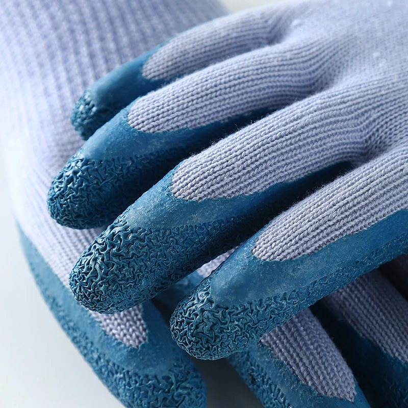Top Quality Cotton Knitted Gloves Latex Crinkle Hand Gloves With Latex Coated