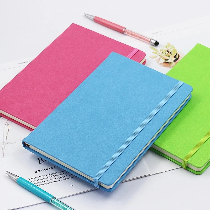 Wholesale Cute Cartoon Design Student Stationery hardcover journal notebook notebook leather journal planner with Elastic Band