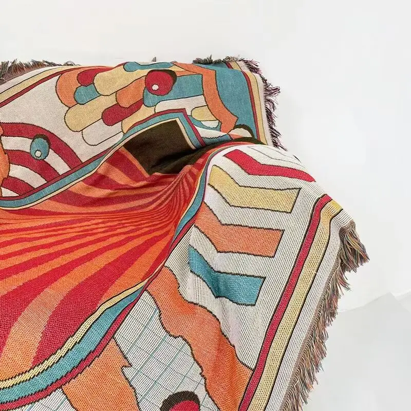Chinese factory wholesale custom woven blanket jacquard tapestry throw blanket